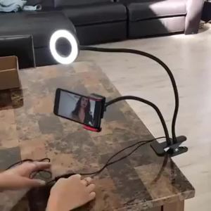 Clip on Selfie Ring Light Light with Phone Holder Eye Protection Reading Desk Lamp 360 ° Flexible Gooseneck Makeup Mirror Lights