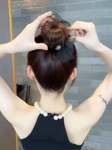 Marble Hair Clip & Rhinestone Bow Knot: Stylish Accessories for Women