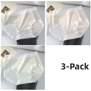 Miiow | MiiOW Ice Silk Womens Underwear Triangle Pants Thin Breathable Summer Design Simple Style Mid Waist Lace Edge Antibacterial