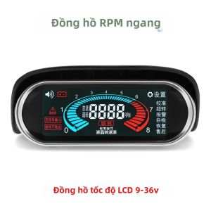 RYSJM | Đồng Hồ Đo Điện Tử Đa Năng LCD Cho Ô Tô 12V Hiển Thị Mức Nhiên Liệu Nhiệt Độ Nước Điện Áp 9-36V Đồng Hồ Đo Tốc Độ Ngang Đồng Hồ Đo Áp Suất Dầu