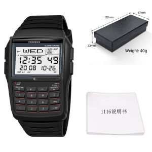 Computer Style Waterproof Watch Mens Top Luxury LED Electronic Watch Digital Sports Multifunction Calculator Watch