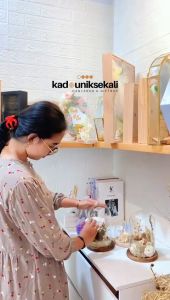 DOME GLASS TEMPAT CINCIN PERNIKAHAN NAMA FULL RUSTIC READY STOCK