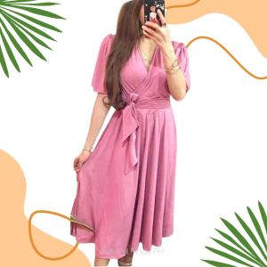 RED’S EASY SHOPPING | SUNDAY DRESS | CASUAL DRESS | ELEGANT DRESS OLD ROSE