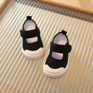 JIFANPAUL | Soft Sole Canvas Indoor Shoes for Kids White with