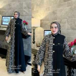 bintang exlusive gamis set hijab gamis Lionel Richie motif simple edisi adm28 produk Amore by ruby
