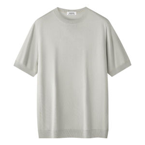 MiiOW | Mens Round Neck Short Sleeve T-Shirt Silk Lycocell Summer Thin Breathable Comfortable Fit Standard Style Cotton Nylon Blend