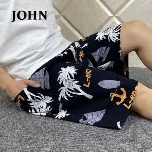 JOHN Summer  Shorts Ultra-thin Mens Large Plus Size Beach Pants Home Pants Oversize Pure Cotton Shorts Pajamas