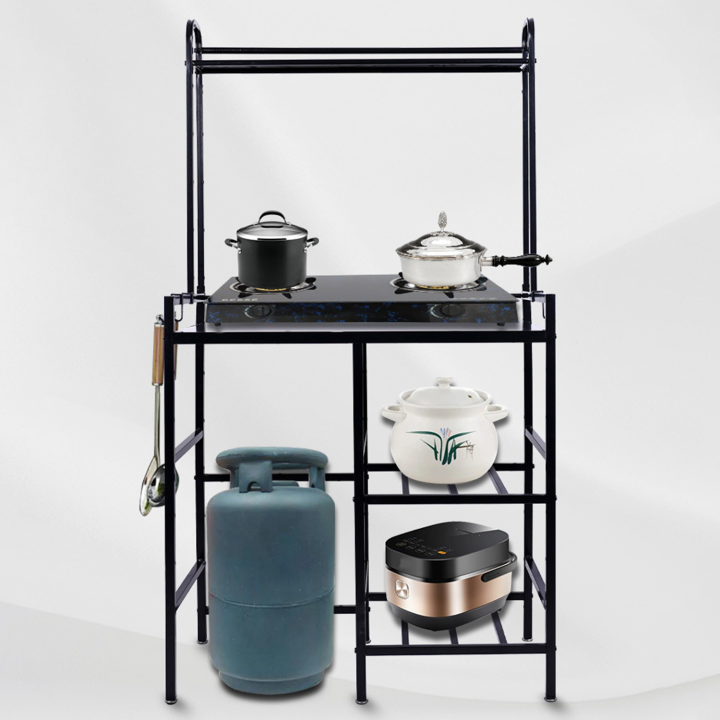 Gas Stove Storage Organizer Rack Stand with LPG roller Kitchen Cabinet ...