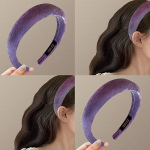 Elegant Purple Hairband Womens 3D High Hairline Fashionable Travel Hair Clip Gentle Mud Purple Stylish Hair Accessories