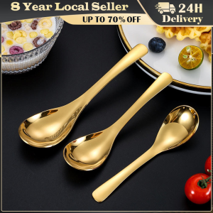 Stainless Steel High Appearance Level Home Cute Gold Court Earl Spoon Home Kitchen Spoon Mirror Polished Tableware