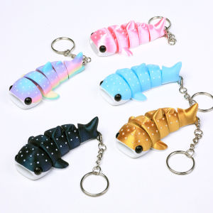 3D Printed Cute Whale Shark Toy Rare Animal Jointable Childrens Gift Birthday Decoration Ornament Creative Trendy Cartoon Home Decor
