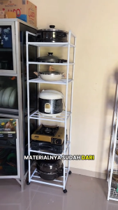 LG Rak Penyimpanan 6 Tingkat Dengan Roda Rak Dapur Microwave Kamar Rak Serba Serbi