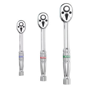 LAOA 1pc Quick Bi-Directional Ratchet Wrench CRV 1/4 3/8 1/2 Socket Wrench Auto Motorcycle Repair Tools