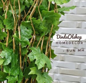 Dekorasi Rumah Tanaman Artifisial 10 Btg Bambu Ulir Natural Maple Hijau 170cm(Tanpa Pot)