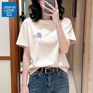 Jeanswest | Áo Blouse Mới Mùa Hè Tay Ngắn Cotton Lớn Dễ Dàng Trắng