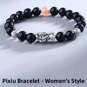 KELANXI | Silver & Obsidian Pixiu Bracelet