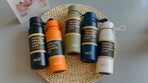 TUMBLER TERMOS POPULAR TRAVEL VACUUM CUP 550 ML PORTABLE VACUUM INSULATED BOTTLE HOT & COOL STAINLESS STEEL 304 / BOTOL MINUM SPORT OLAHRAGA / COFFEE TUMBLER / TERMOS TAHAN PANAS & DINGIN