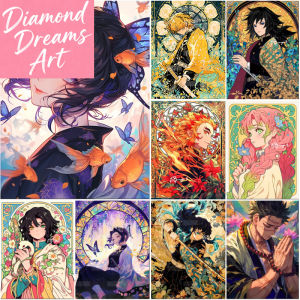 Demon Slayer Diamond Painting 5D Kimetsu no Yaiba Agatsuma Zenitsu Full Diamond Mosaic Picture DIY Tomioka Home Decor Paintingf