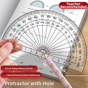 YUGUANG | Transparent High-Precision Protractor for Student Learning