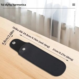 Túi Đựng Kèn Harmonica 24 Lỗ Bằng Da Nhân Tạo Có Khóa Cho Nhạc Cụ Học Sinh