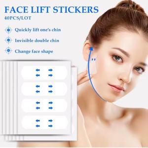 40Pcs/10Sheets V Lift Face Sticker Invisible Makeup Adhesive Lift Face Tape Slim Patch Breathable Sticker Lifting Tighten Chin