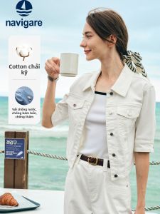 Navigare | Three-Protection White Denim Jacket Short Sleeves