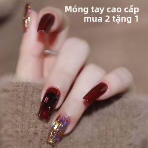MONLEYTA | Nhựa giả móng tay thời trang có thể mang theo mùa hè 2025 mới cao cấp ngắn vừa dài băng trong suốt kiểu Pháp