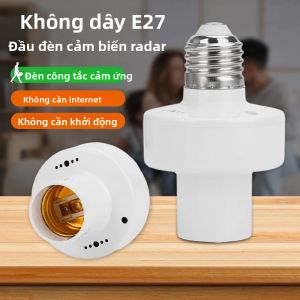 Đế Đèn Ngủ LED Cảm Biến Chuyển Động PIR Radar E27 Với Nguồn Điện AC 85-265V Công Tắc Điều Chỉnh Thời Gian Trễ Xoay 360 Độ Cảm Ứng Chuyển Động Người