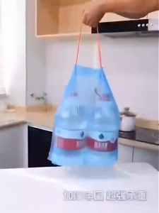 5ม้วน/10ม้วนถุงขยะพลาสติก พร้อมสายหูหิ้ว ถุงขยะ หลากสีแบบมีเชือก เหนียว ทนต่อการฉีกขาด ถุงขยะ 45x45 ซม. 1ม้วน15ใบ