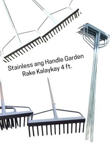Stainless Handle Kalaykay Gardening Rake Tools 4 ft with 14 tooth