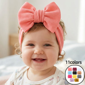 New Creative Soft Childrens Headband Cute Solid Color Bow Baby Hair Accessory Multi-Color Toddler Headwear