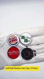 3 Counts Premium Golf Ball Marker with a Standard Magnetic Hat Clip Funny Golf Ball Marker Hat Clip for Men Women Great Golf A