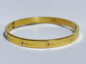 18k กำไลข้อมือแฟชั่นสตรี สร้อยข้อมือคู่แท้ เส้นรอบวง 18ซม. วัสดุสแตนเลส คริสตัลสังเคราะห์