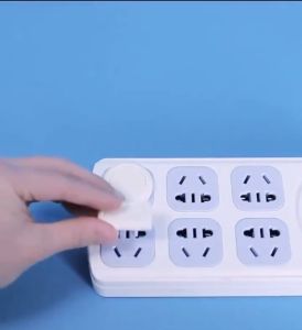 Purchase product Household design 2-hole socket protection cover Anti-electric shock power socket cover Baby safety socket plug protector Child safety electrical protection cover universal