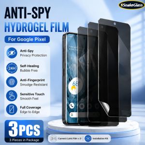 3Pcs Privacy Hydrogel Film For Google Pixel 10A 10 Pro 9 Pro XL 8 7 Pro 9A 8A 6 Smooth Anti-Spy Anti-Scratch Screen Protector