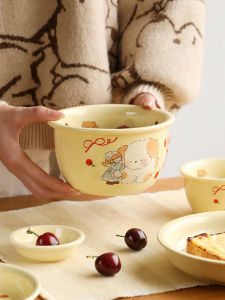 Bát Hình Chú Chó Con Hoạt Hình Trong Nhà Hoa Sen Xanh Bát Đồ Ngọt Nữ Sinh Chuyên Dụng Cá Nhân Bát Salad Bát Cơm Đáng Yêu Gia Dụng Gốm Sứ