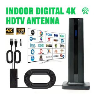 Amplified Indoor TV Antenna 200+ Miles Range with High Gain Signal Booster for All Smart TV 4K 1080P HDTV and Digital Channels