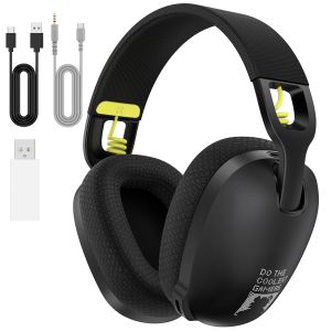 Onikuma Gaming Headset for PS5 PS4 PC 2.4GHz USB Gaming Headphones with Mic Ergonomic Design 5.3 Bluetooth Headphones