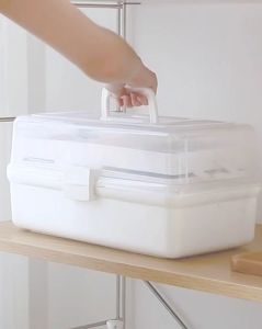 Medicine Storage Box 3 Layered Multipurpose Crafts Organizer First Aid Supplies Compartment Medical Equipment Kit