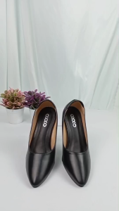 OXXO รองเท้าคัทชู ผู้หญิง ทรงหัวแหลม สูง 3 นิ้ว สูงเป็นแกนเหล็ก ด้านในแข็งแรง ทำจากหนังพียู นิ่ม SM3301