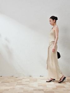 SUSHE | High Quality Cotton French Style Neck Halter Wrap Skirt Set