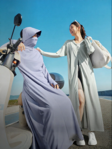 Beneunder | Womens Long UV Protection Sunscreen Dress Two-Way Wear Outdoor Cycling Cool Sensation Nylon Fabric Breathable