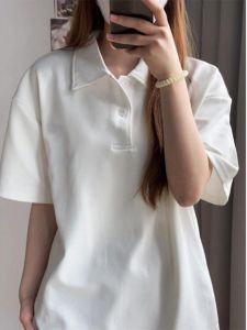 American Style Heavyweight Short Sleeve Polo Shirt Mens Summer Simple Clothing Shirt Collar T-Shirt Rigorous Five-Quarter Sleeve