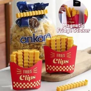 12Pcs/Set Food Moisture-proof Sealing Clip with Magnetic Refrigerator Sticker Fries Long Strip Snack Clip Creative Gift