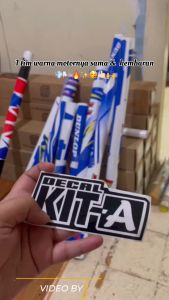 Dekal Stiker Kawasaki KX 250 Motif Kombinasi Biru Putih Racing Team