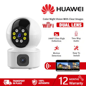 Huawei Dual Lens CCTV Camera Connect Cellphone With Audio and Speaker Auto Tracking Night Vision Waterproof Mini IP Security Camera