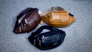 HH korean style Waterproof Leather Waist Bag Fanny Pack Cross body bag Belt bag