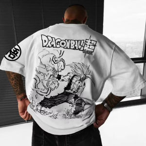Bandai | Japanese Dragon Ball Crew Neck T-Shirt Comic Print Retro Cotton Short Sleeve Mens and Womens Summer Top Short Sleeve