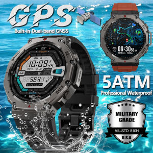 T-Rex 3 GPS Smart Watch 5ATM Waterproof Built-in Dual-band GNSS Compass Military Sport Fitness Smartwatch Men 2025 New