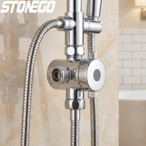 Multifunction 3 Way Shower Head Diverter Valve G1/2 Three Function Switch Adapter Connector Bathroom Handheld Shower